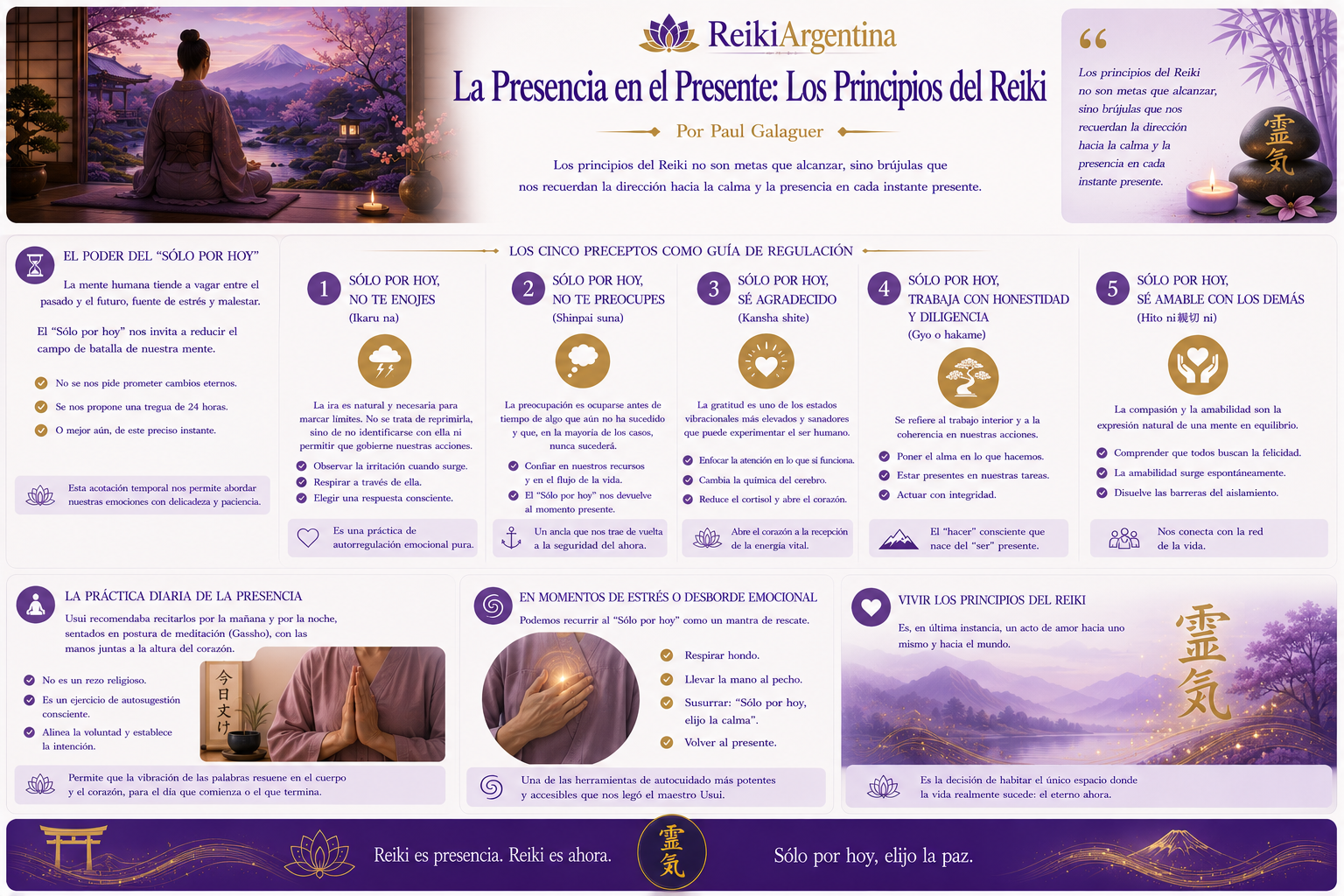La Presencia en el Presente: Los Principios del Reiki