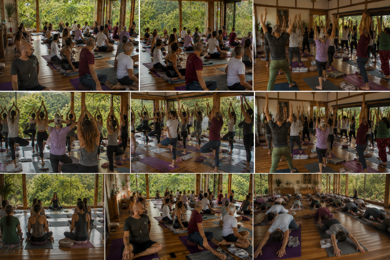 Participantes del retiro holístico de reiki disfrutando experiencias de sanación y bienestar
