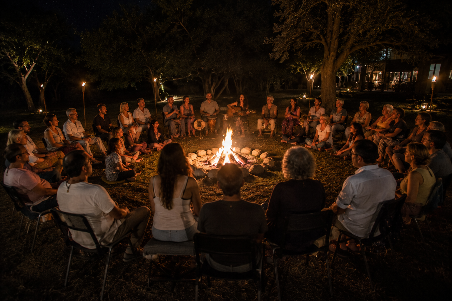 Participantes del retiro holístico de reiki disfrutando experiencias de sanación y bienestar