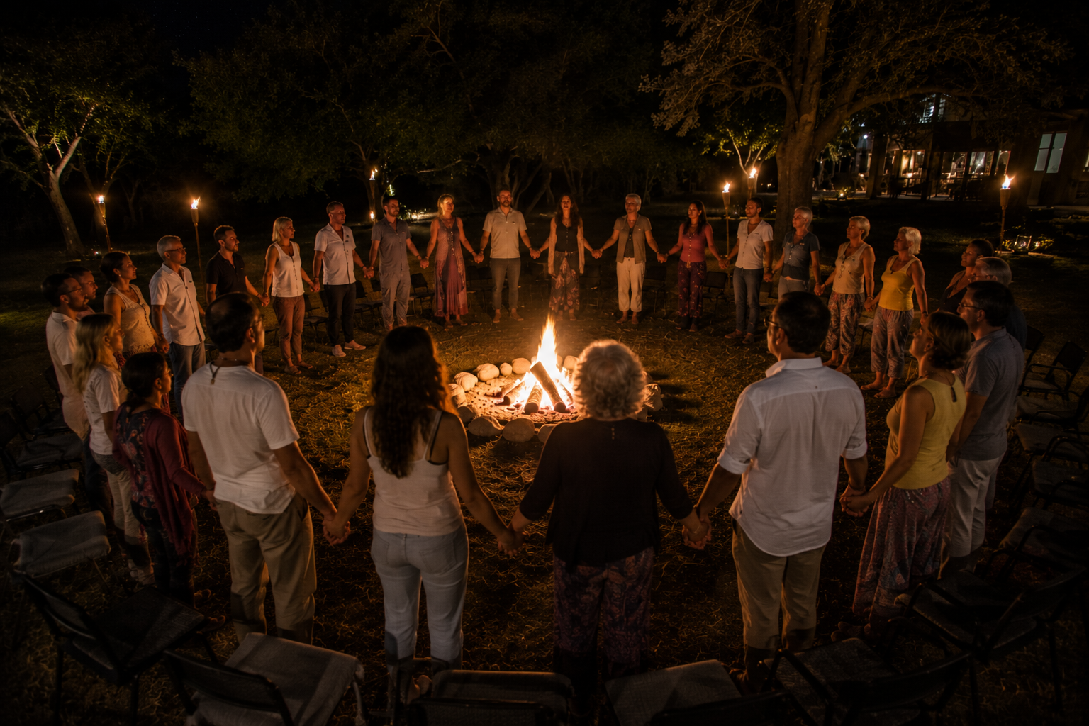 Participantes del retiro holístico de reiki disfrutando experiencias de sanación y bienestar