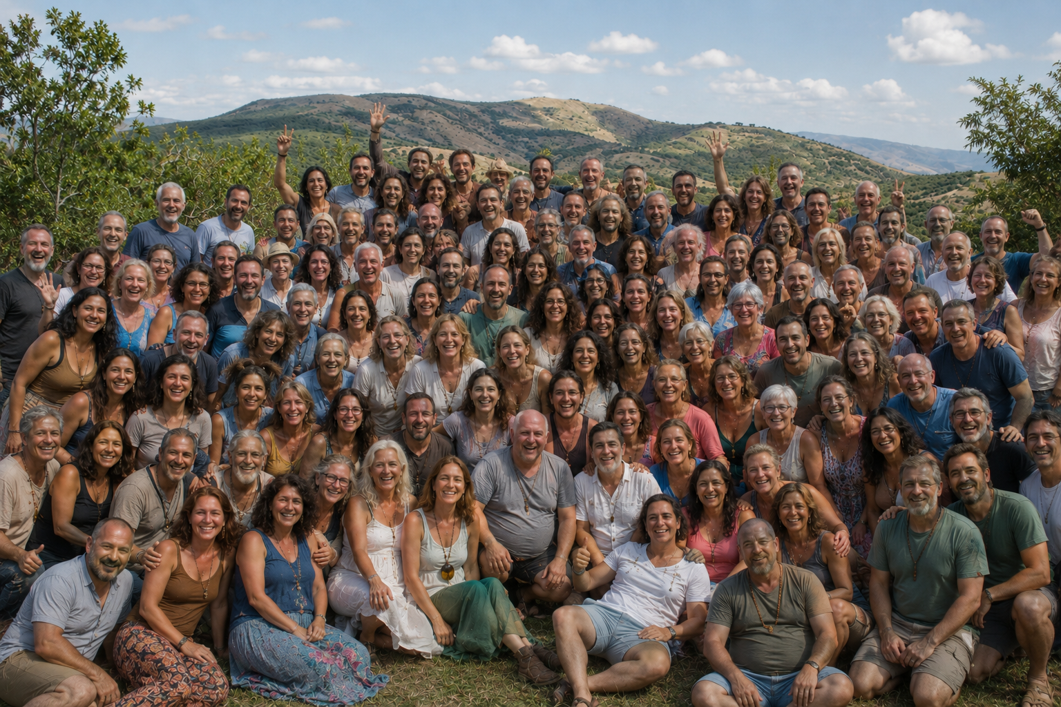 Participantes del retiro holístico de reiki disfrutando experiencias de sanación y bienestar